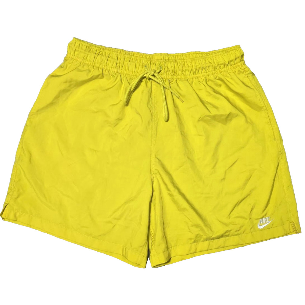Nike Club Woven Flow Shorts Mens Large Yellow Swim Trunks Water Board FN3307-718